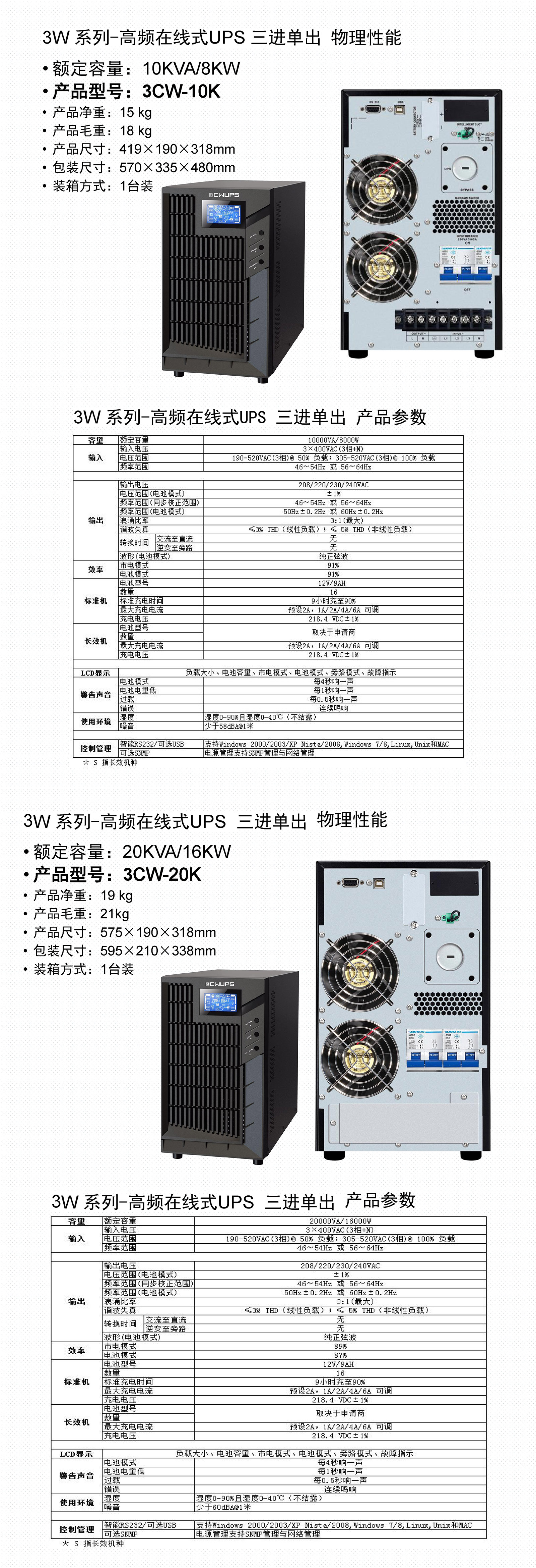 3W系列-高頻在線式UPS不間斷電源